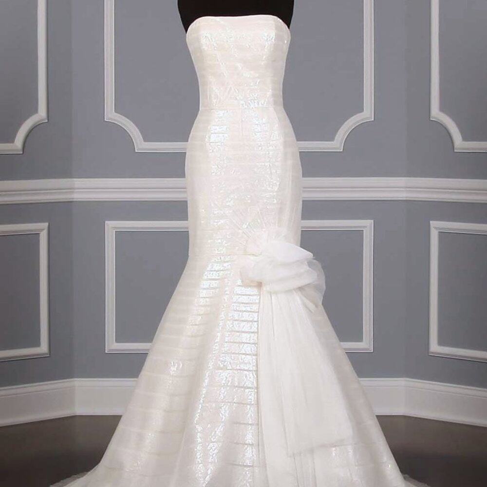 ANGEL SANCHEZ Bridal N8008 Wedding Dress Sequins Fit Flare Strapless Formal